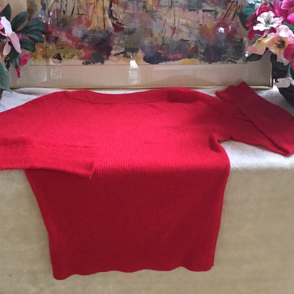 Free People Red Ribbed Sweater - Picture 5 of 5